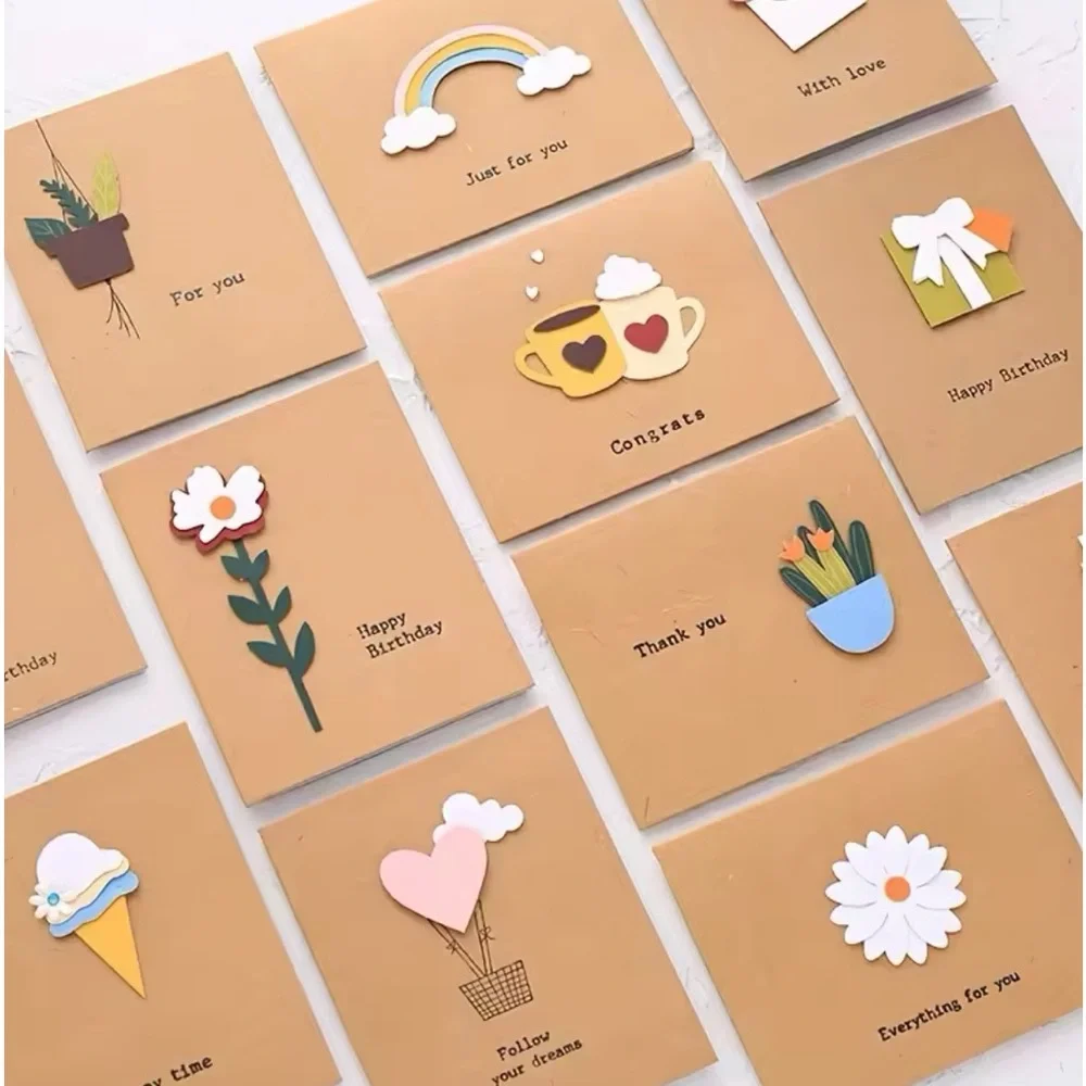 Greeting cards gift envelopes set 10 card set new rainbow flower